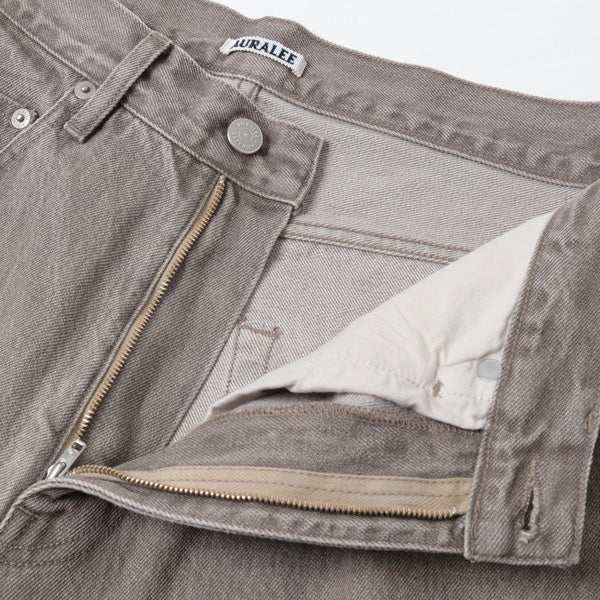 HARD TWIST FADED BROWN DENIM WIDE PANTS