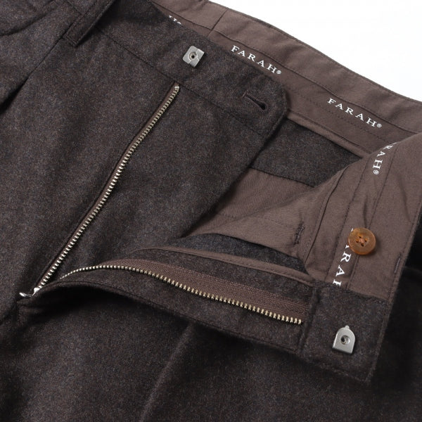 One-tuck Wide Tapered Pants(杢ウール)