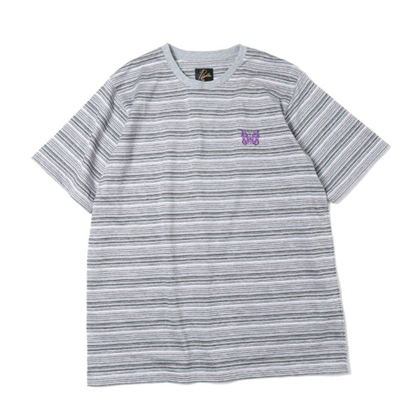 S/S Papillion Emb. Pocket Tee / Multi Stripe (EJ229) | NEEDLES