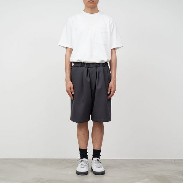 Scale Off Wool Wide Tuck Chef Shorts (GM221-40046B) | Graphpaper 