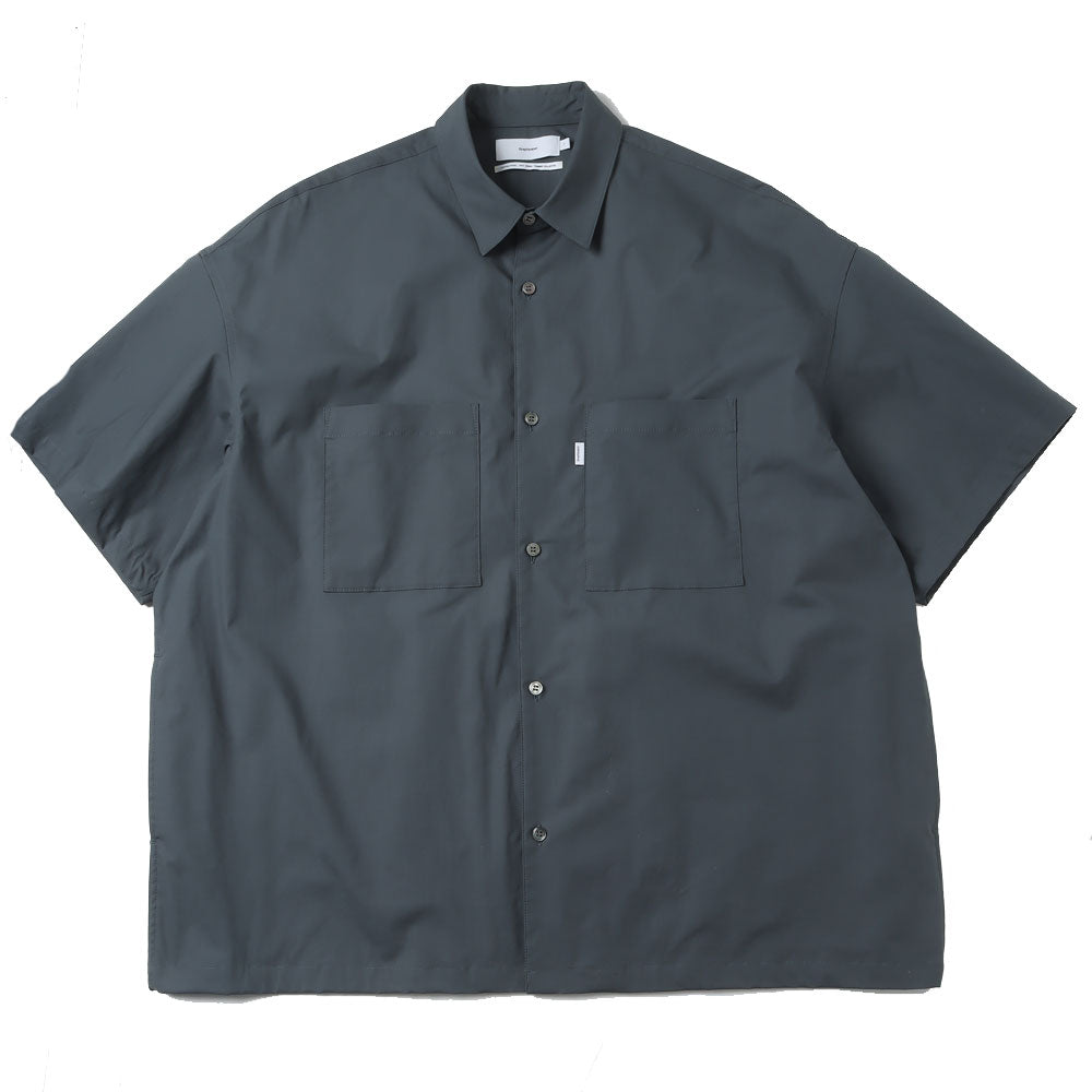 Stretch Typewriter S/S Oversized Box Shirt DARK SLATE