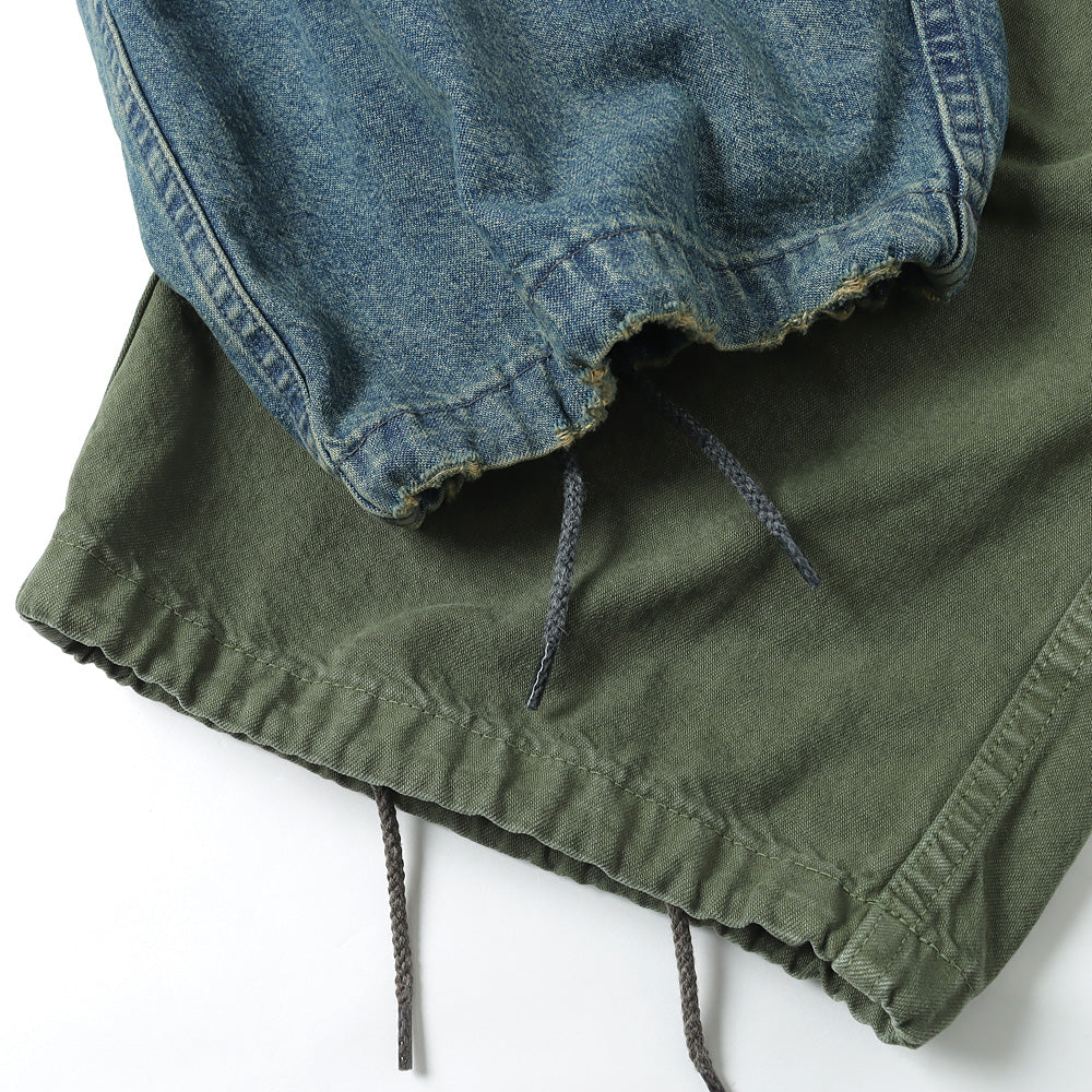 HERILL Nep denim M44 Trousers OLIVE DRAB - ワークパンツ/カーゴパンツ