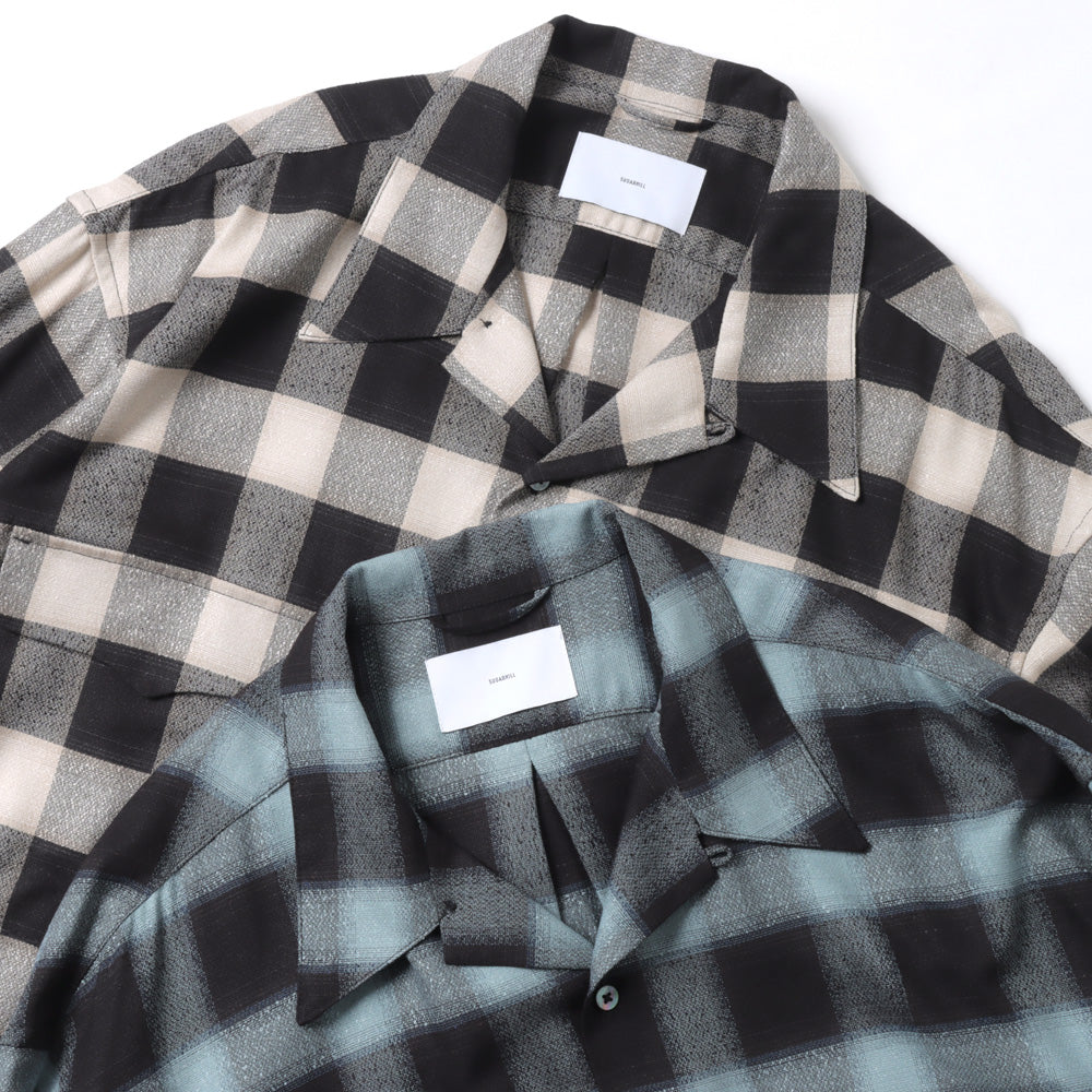 SUGARHILL(シュガーヒル)OMBRE PLAID LOOSE HALF SLEEVE BLOUSE