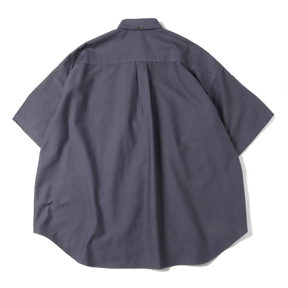 Graphpaper) Oxford Oversized S/S B.D Pullover Shirt (GM231-50235B