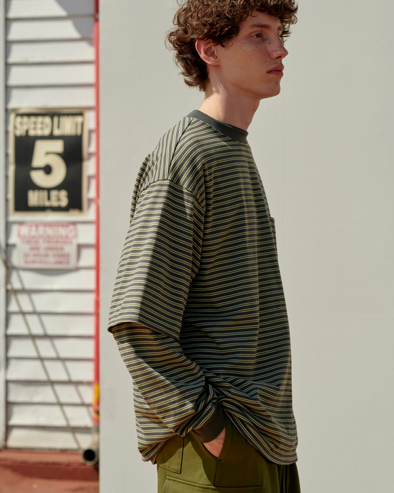 BORDER TEE L/S ORGANIC COTTON BORDER