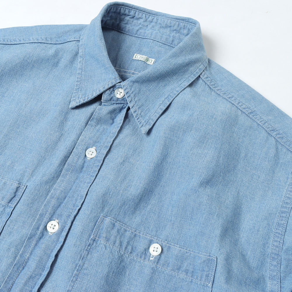 新品即決 A.PRESSE◇23SS/Washed Shirt/シャンブレーシャツ/3/ブルー