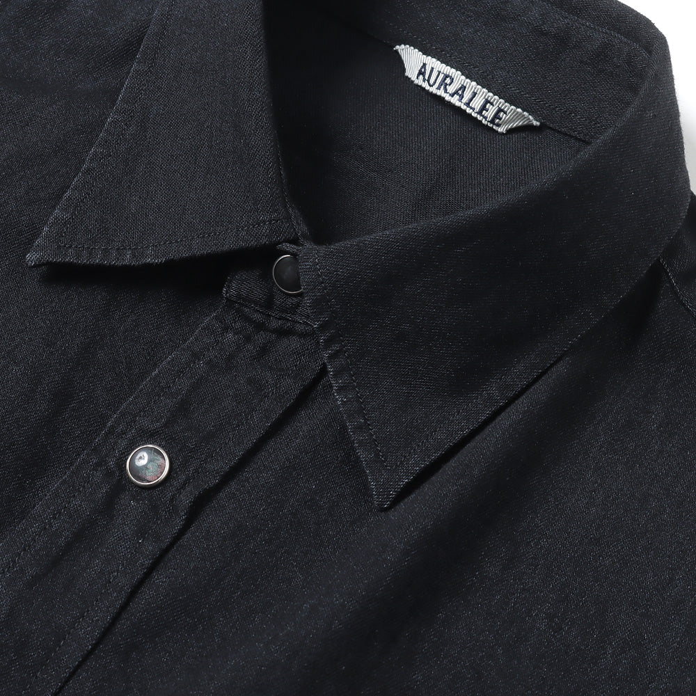 AURALEE) SELVEDGE SUPER LIGHT DENIM SHIRT (A23SS01GS) | AURALEE