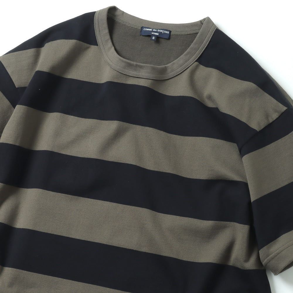 Cotton jersey stripes x cotton-filled jersey T015