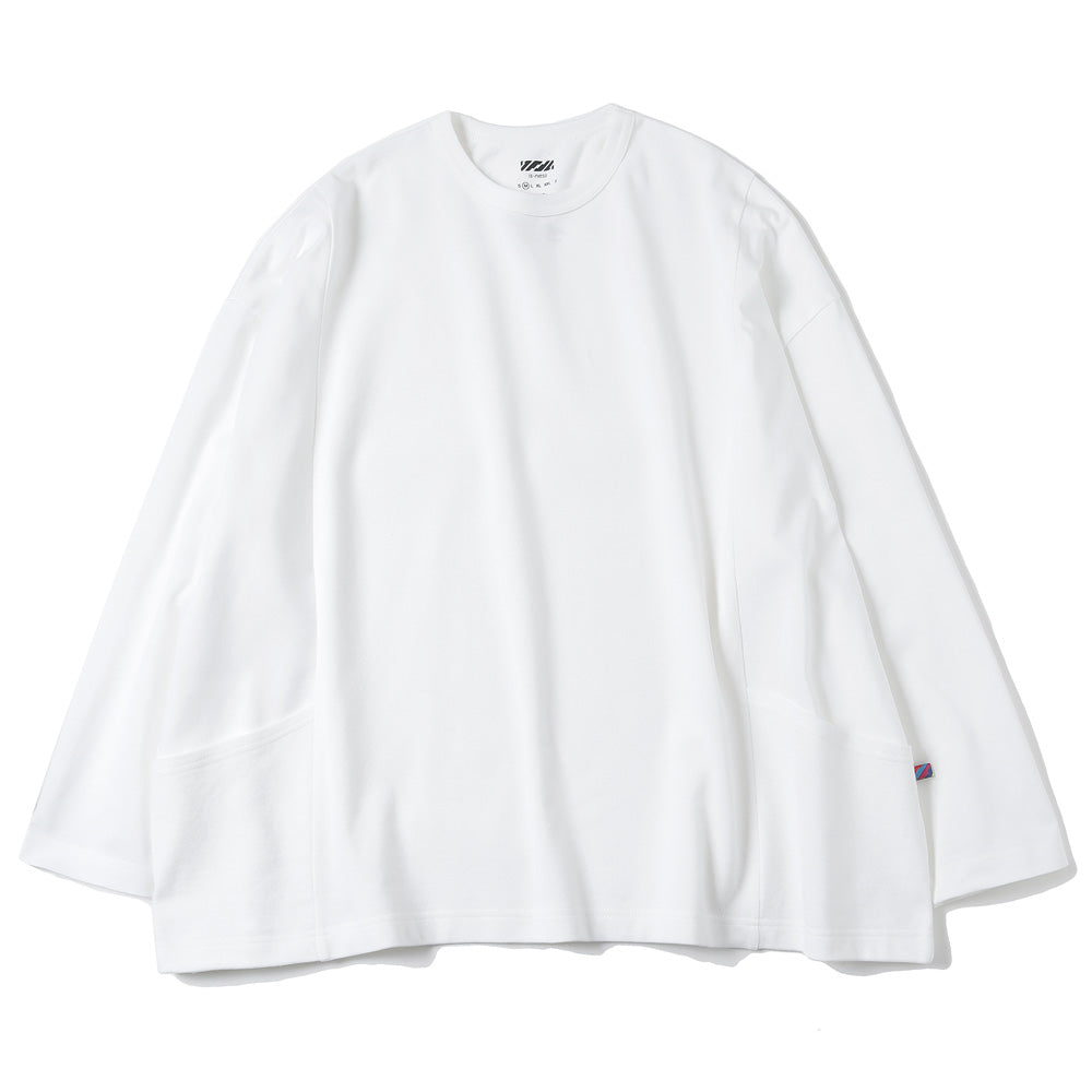 is-ness(イズネス)SWITCHING MOSS STITCH LONG SLEEVE T SHIRT