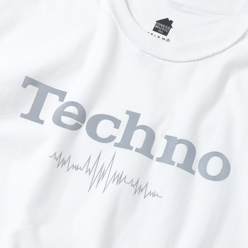 ISNESS MUSIC(イズネスミュージック)TECHNO REFLECT PRINT T-SHIRT