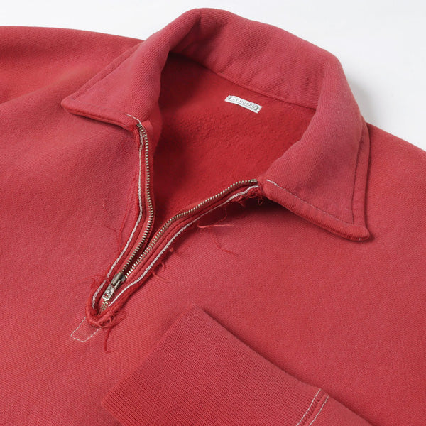 A.PRESSE Vintage Half Zip Sweatshirt RED